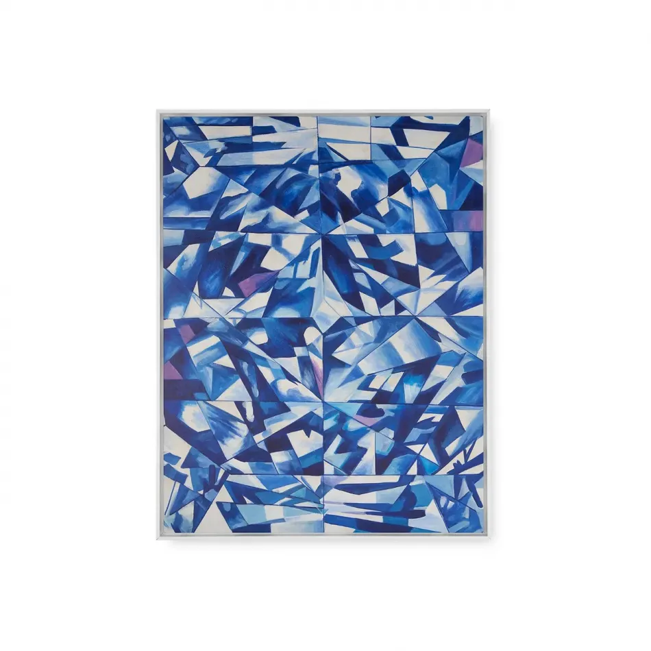 Asha Blue Framed Canvas