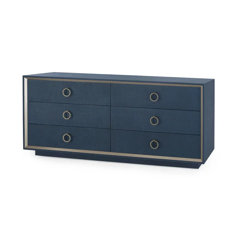 Ansel Blue Steel 6-Drawer Extra Large