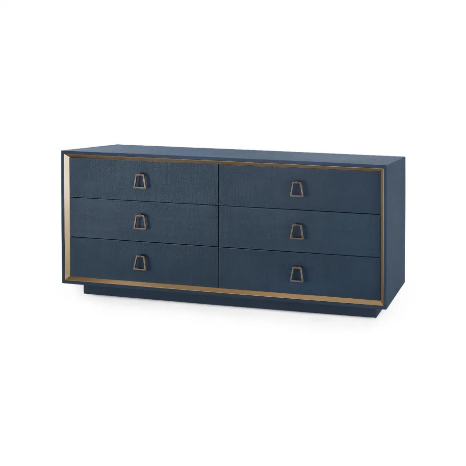 Ansel Extra Large 6-Drawer Blue Steel