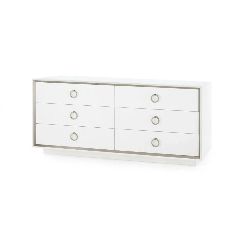 Ansel Chiffon White 6-Drawer Extra Large
