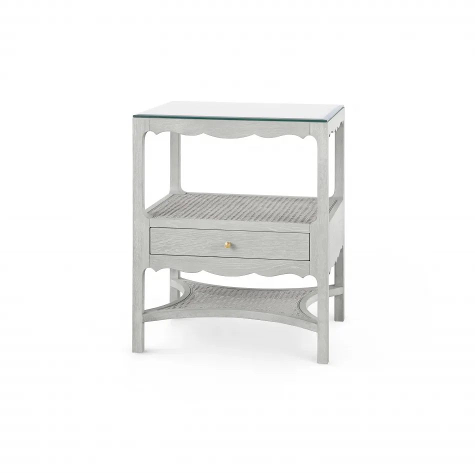 Arianna 1-Drawer Side Table Soft Gray