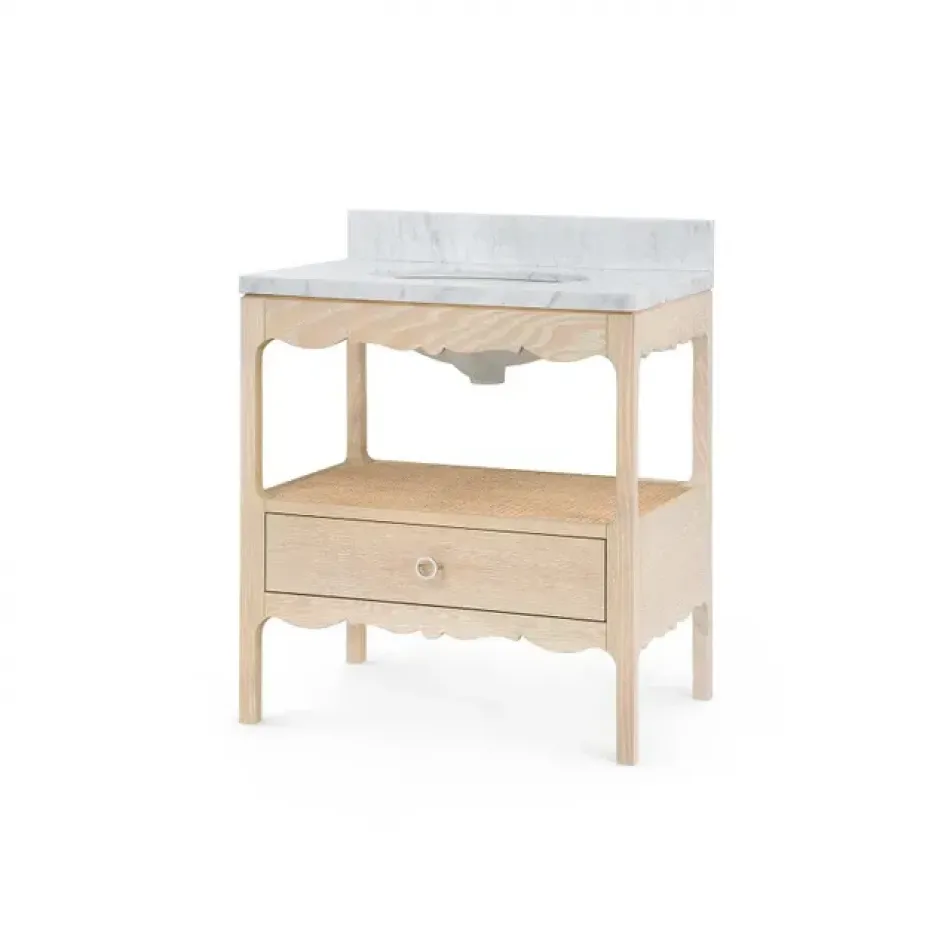 Arianna Sand 1-Drawer Cabinet with 30" Marble Vanity Top