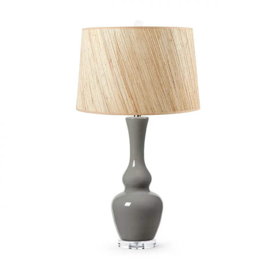 Ansonia Graphite Glow Lamp with Shade 17-inch Papyrus with Nickel