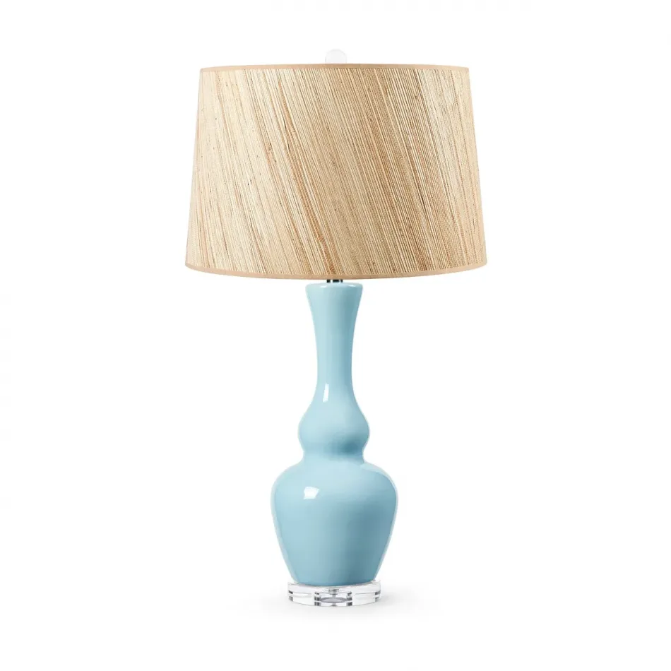 Ansonia Sky Breeze Lamp with Shade 17-inch Papyrus with Nickel