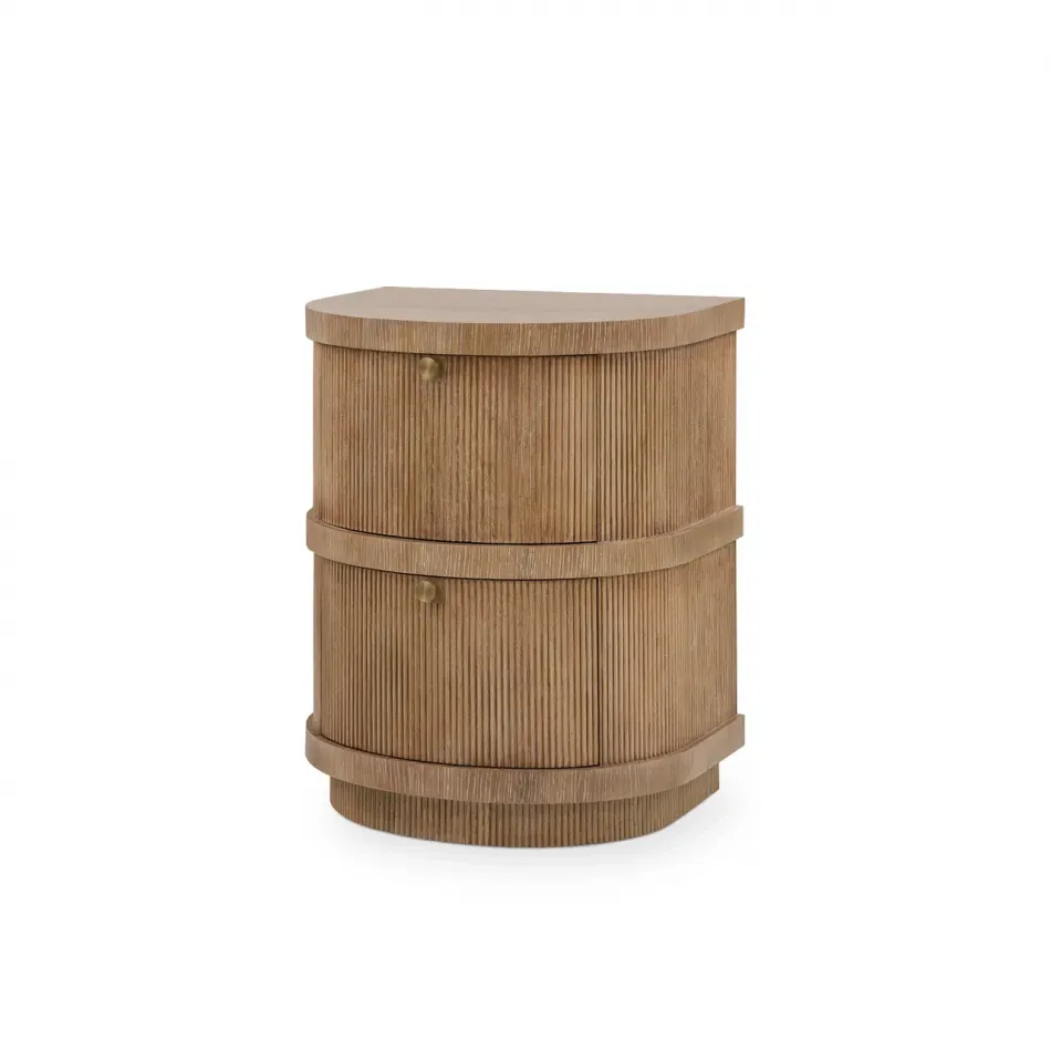 Atlas Soft Glow Oak 2-Drawer Side Table