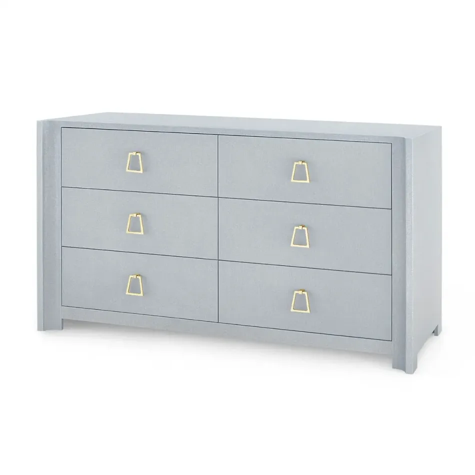Audrey Washed Winter Gray 6-Drawer Extra Large