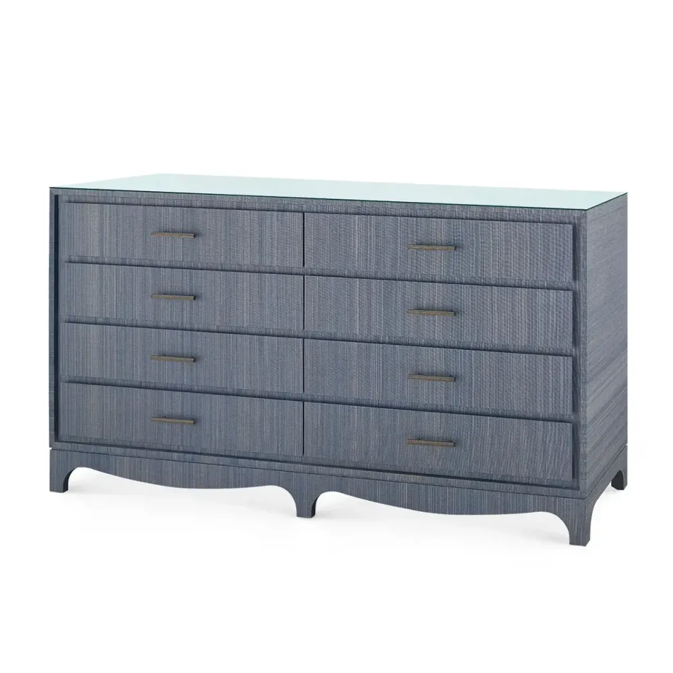 Barrett Denim Mist 8-Drawer with Glass Top Extra Large