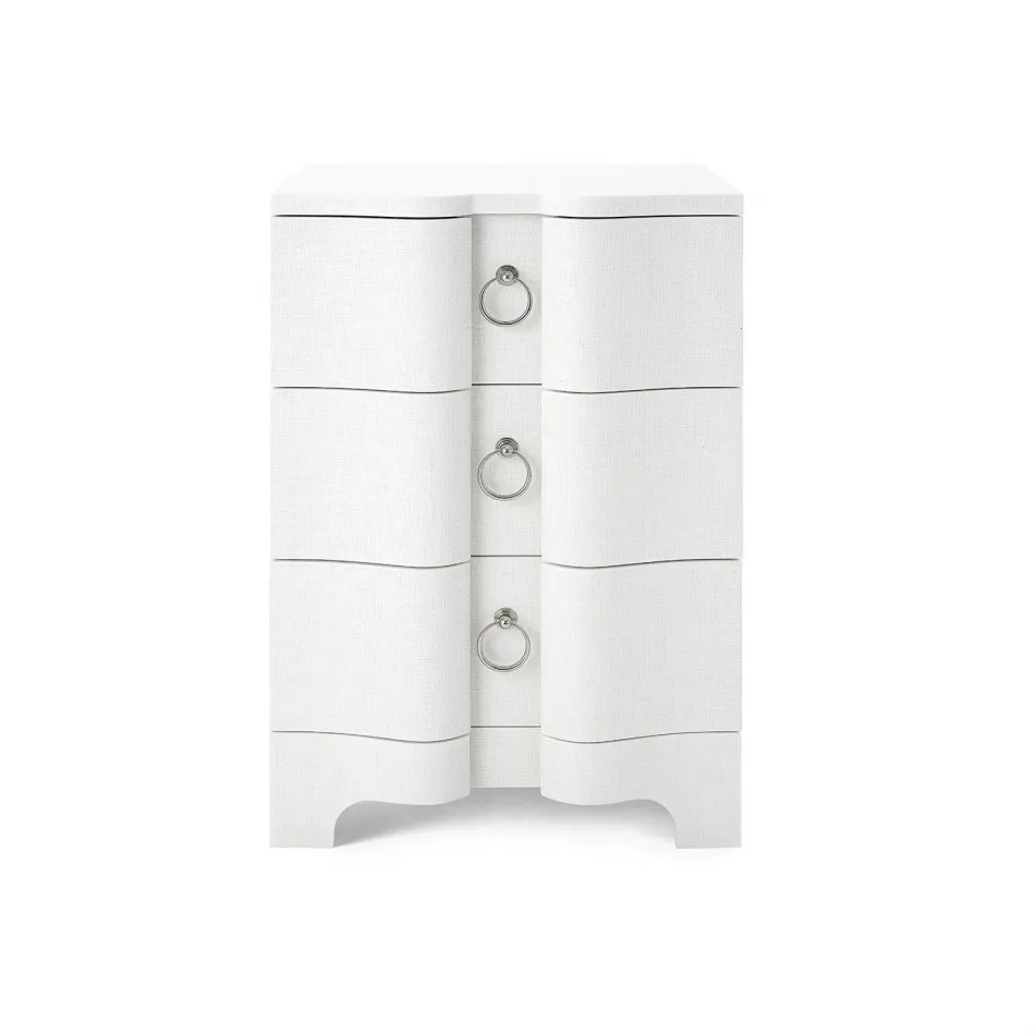 Bardot 3-Drawer Side Table Chiffon White