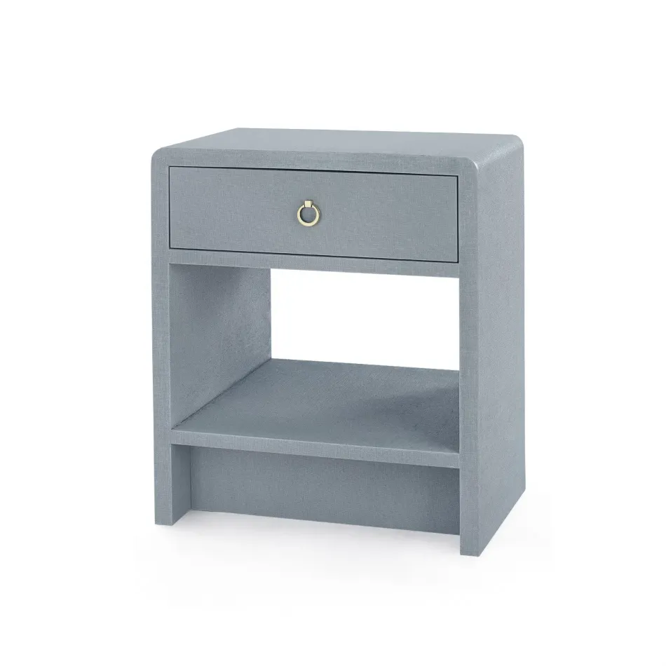 Benjamin Linen 1-Drawer Side Table Winter Gray