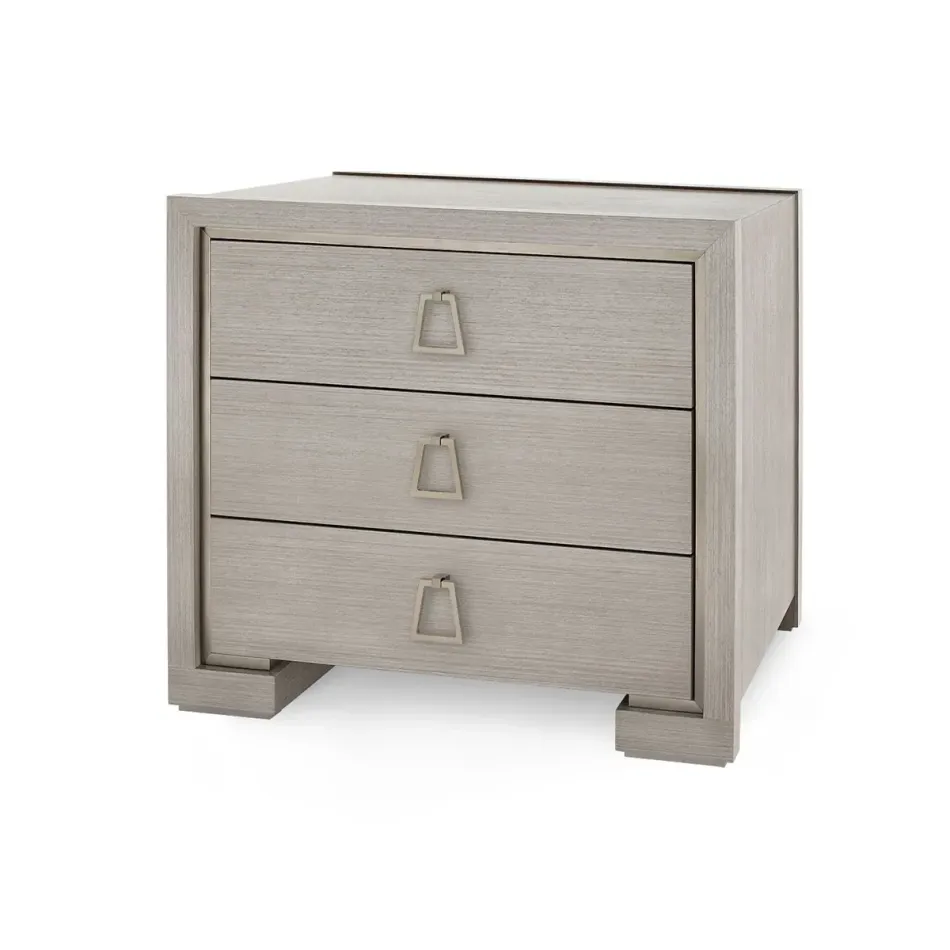Blake Taupe Gray 3-Drawer Side Table
