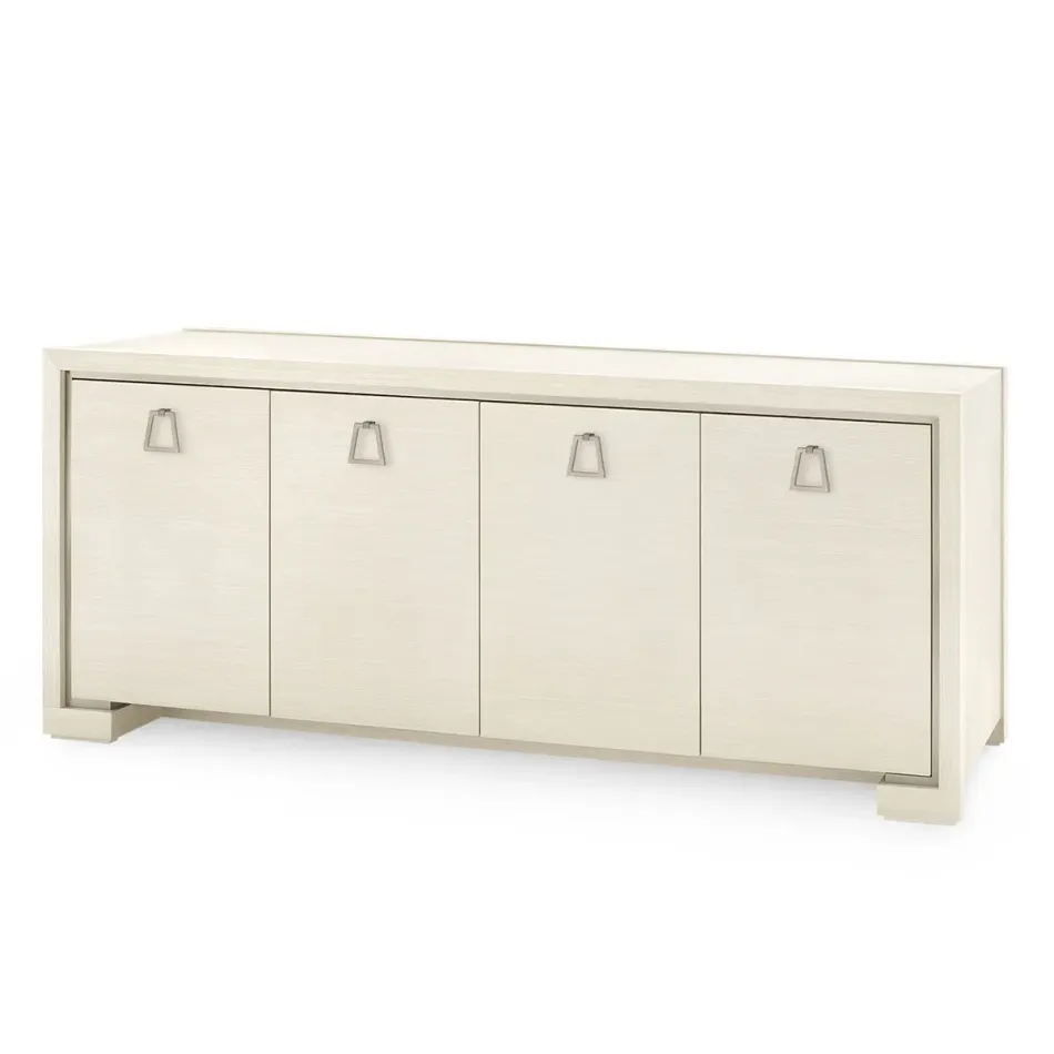 Blake Blanched Oak 4-Door Cabinet