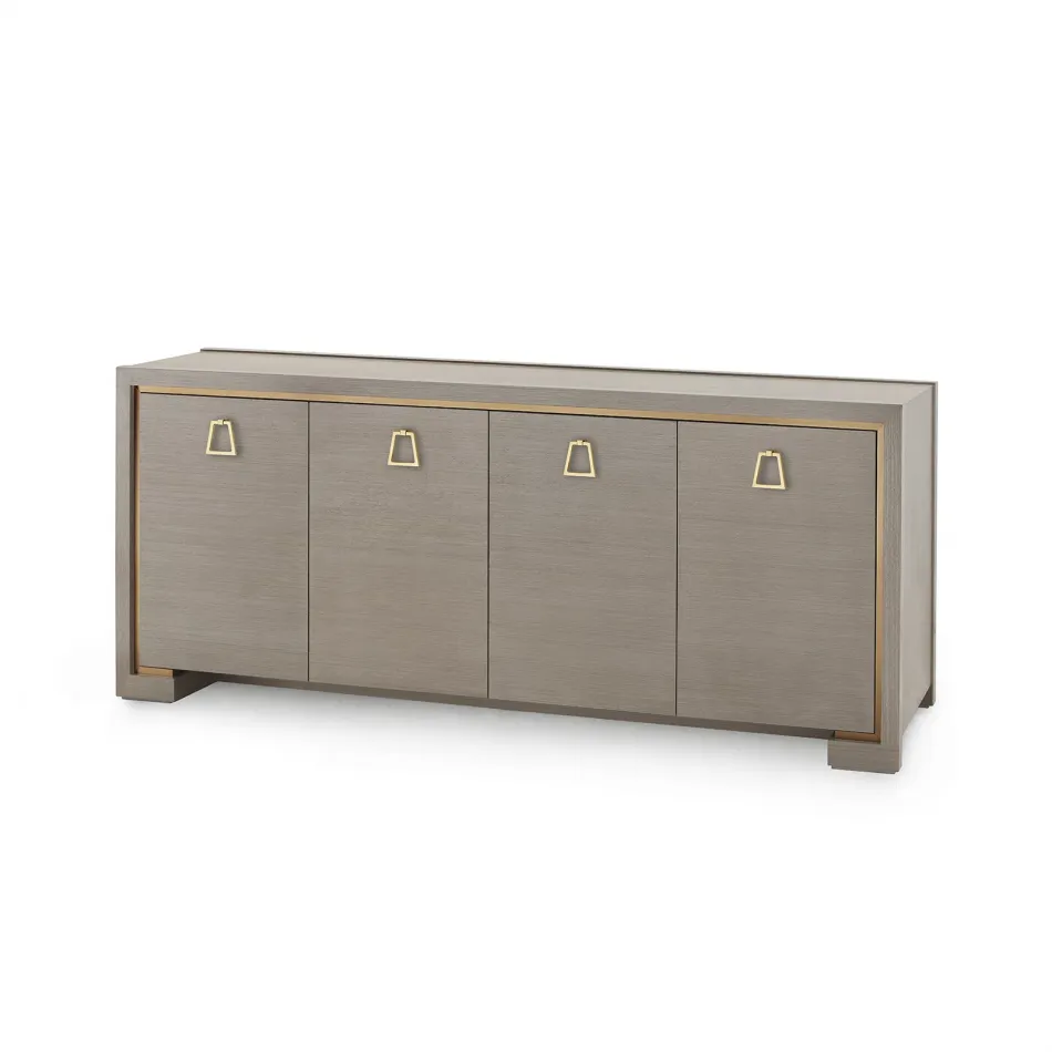 Blake 4-Door Cabinet Taupe Gray