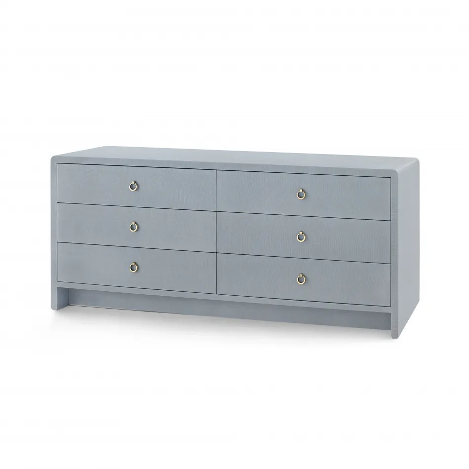 Bryant Linen Extra Wide Large 6-Drawer Winter Gray
