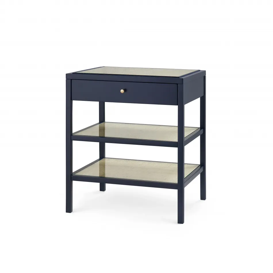 Caanan 1-Drawer Side Table Midnight Blue