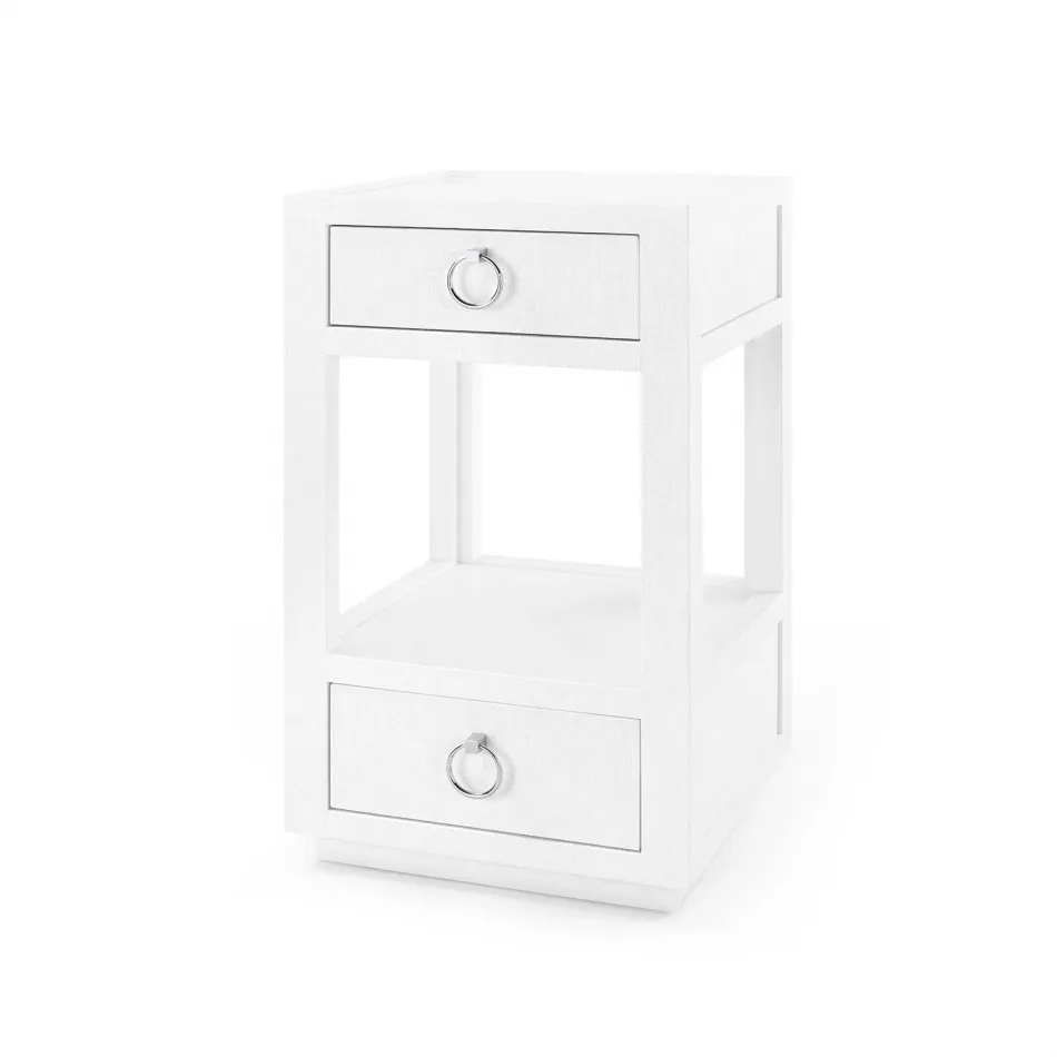 Camilla 2-Drawer Side Table Chiffon White
