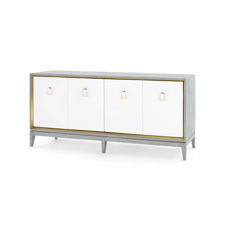 Cameron 4-Door Cabinet Soft Gray