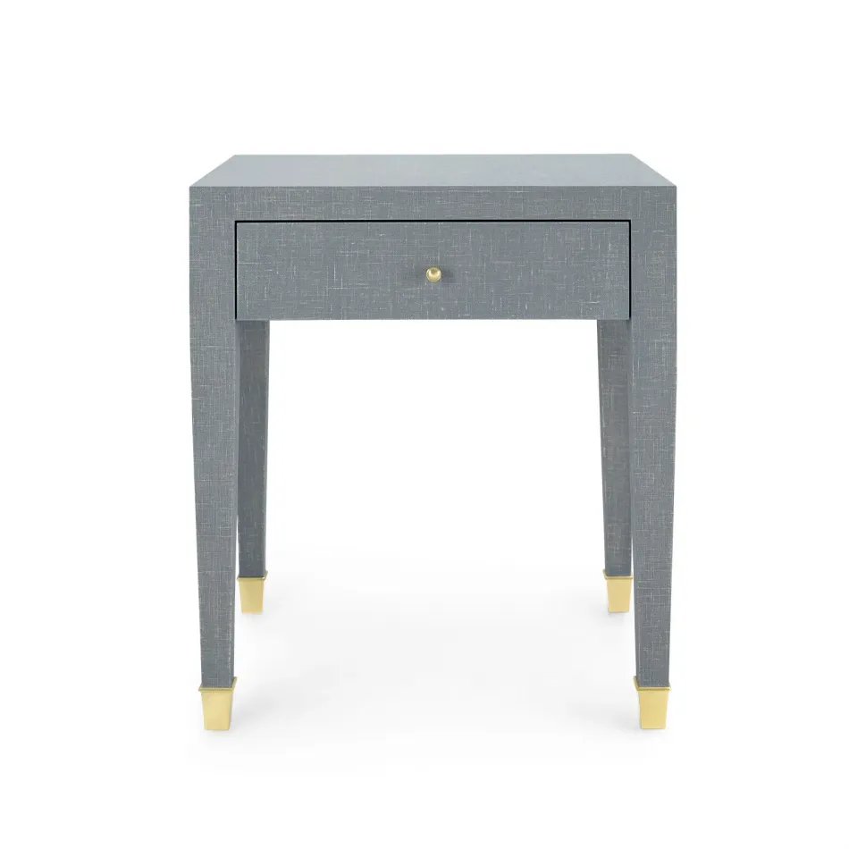 Claudette 1-Drawer Side Table Washed Winter Gray