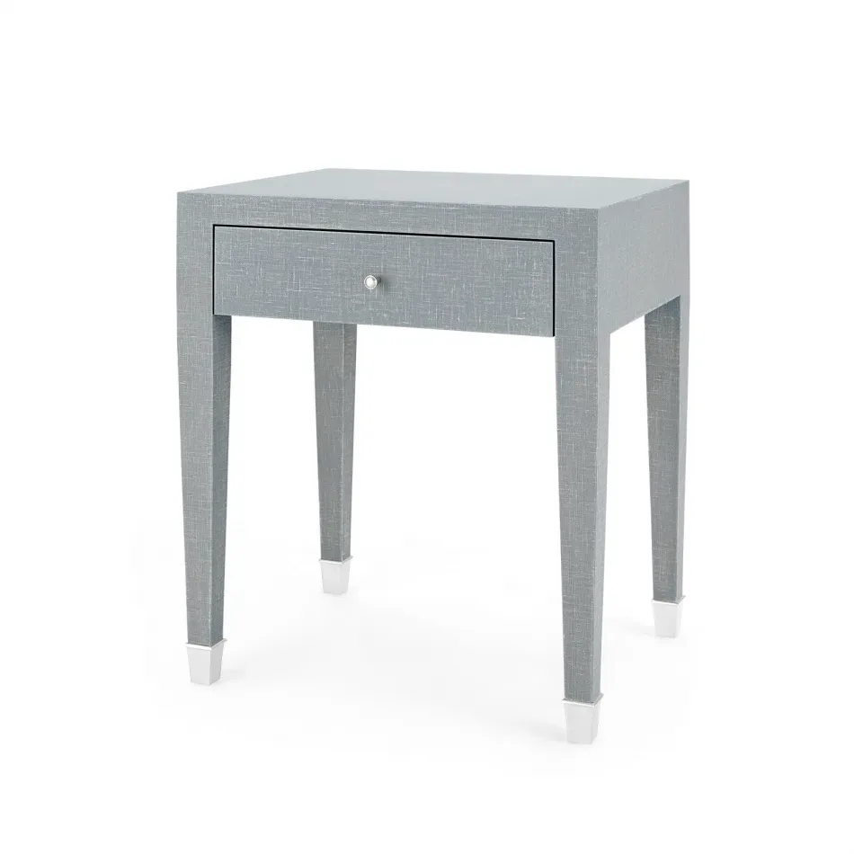 Claudette 1-Drawer Side Table Washed Winter Gray