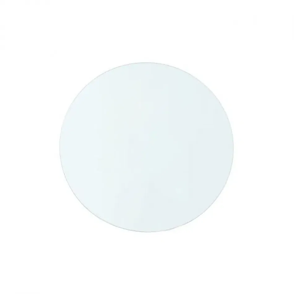 Claudette 1-Drawer Round Side Table Glass Top Clear