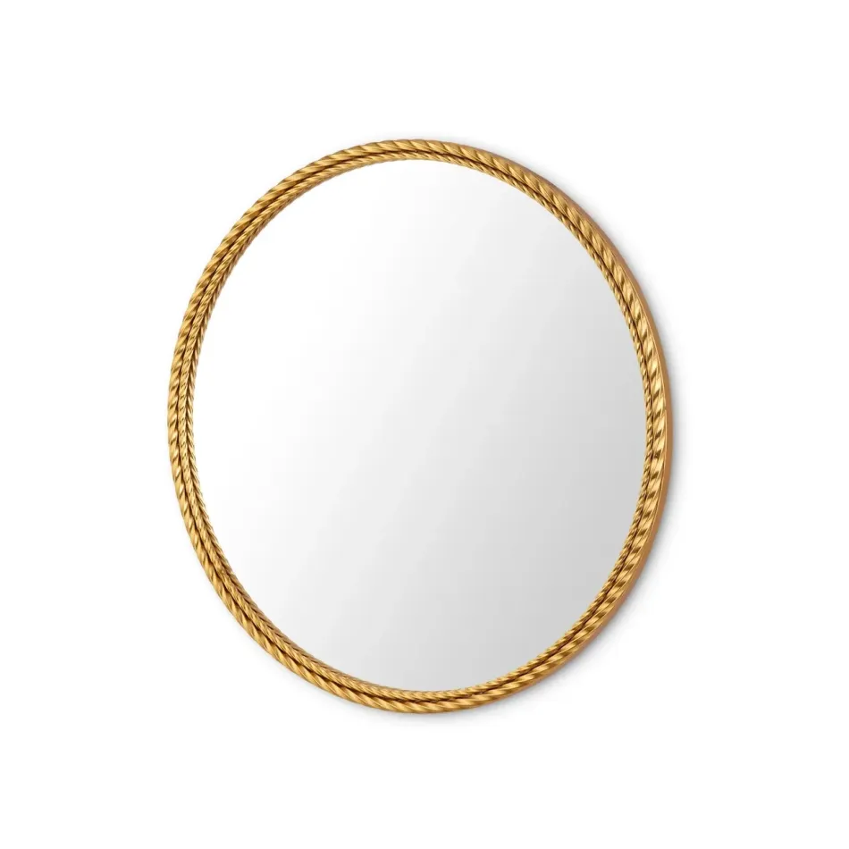 Cordelia Gold Leaf Round Mirror Large
