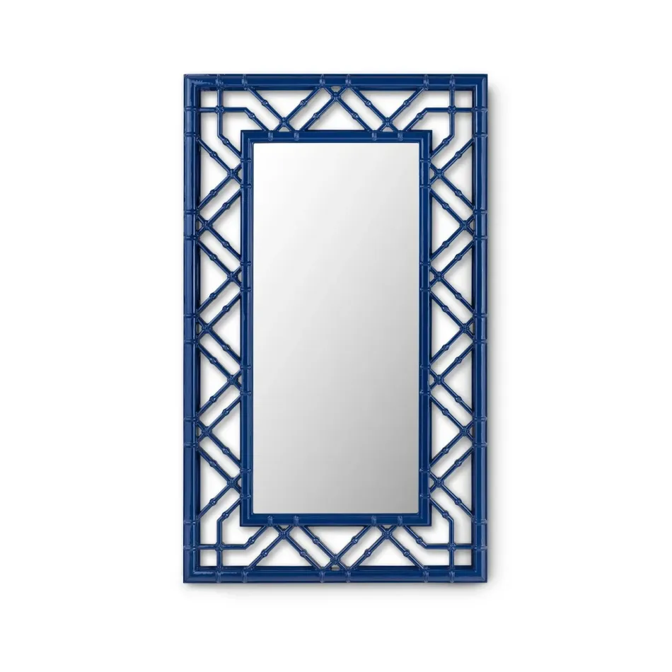Callista Marine Blue Rectangular Mirror Large