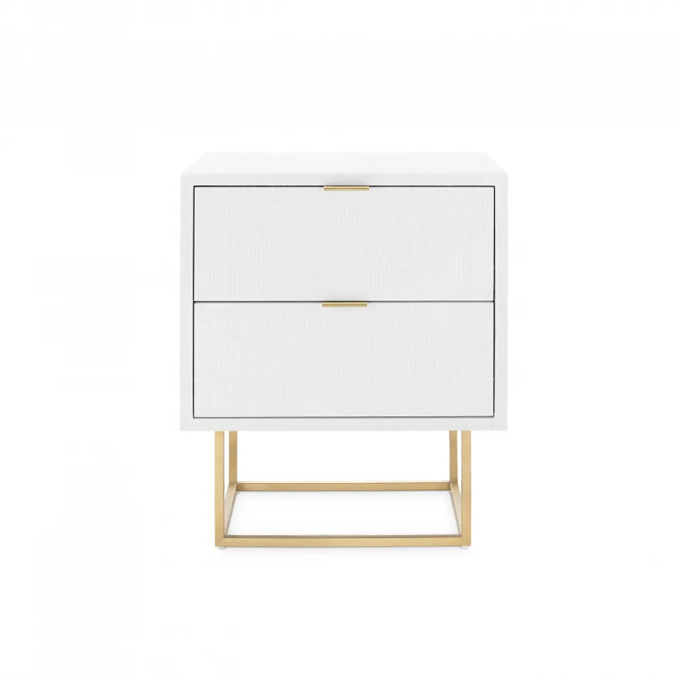 Cubik 2-Drawer Side Table Chiffon White