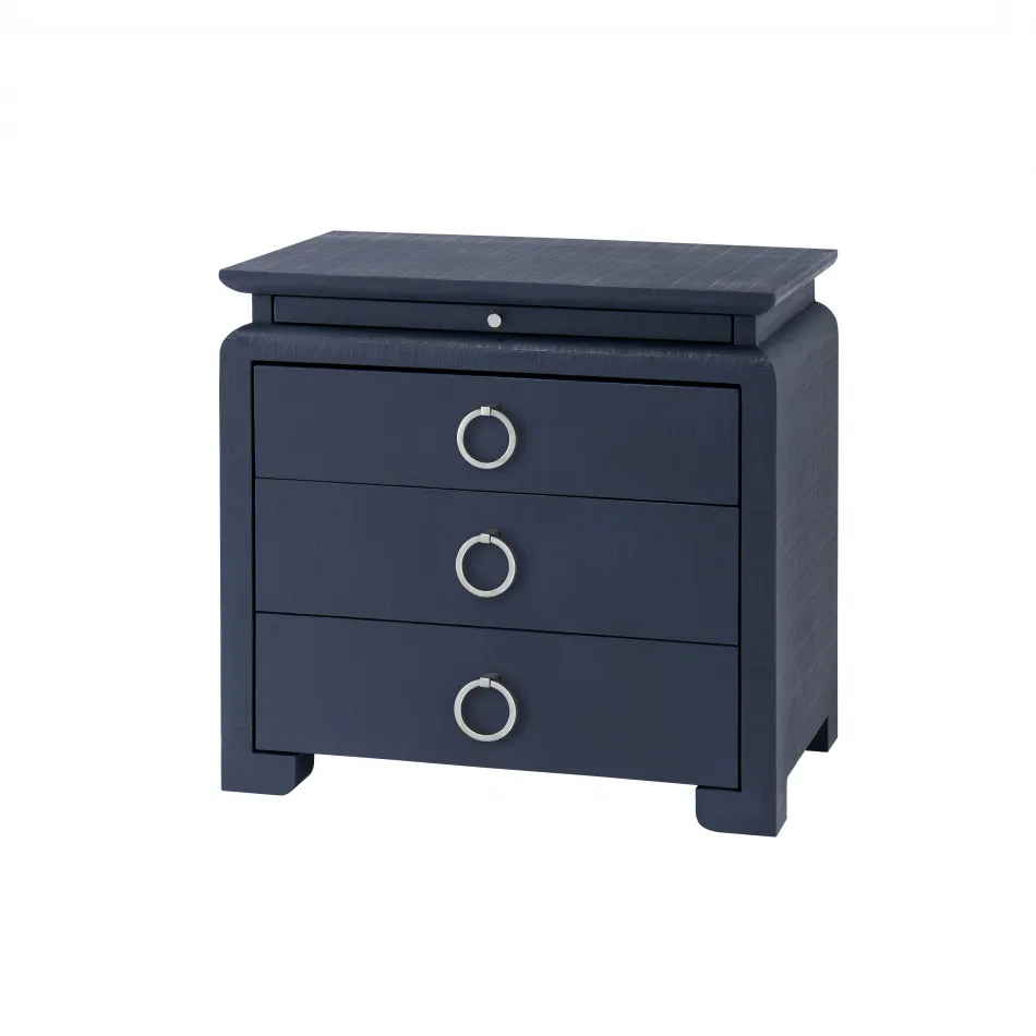 Elina 3-Drawer Side Table Storm Blue