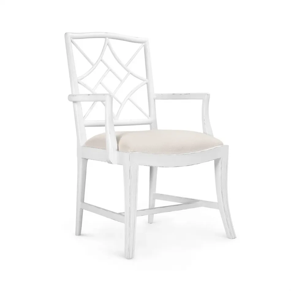 Evelyn Armchair Distressed Eggshell White