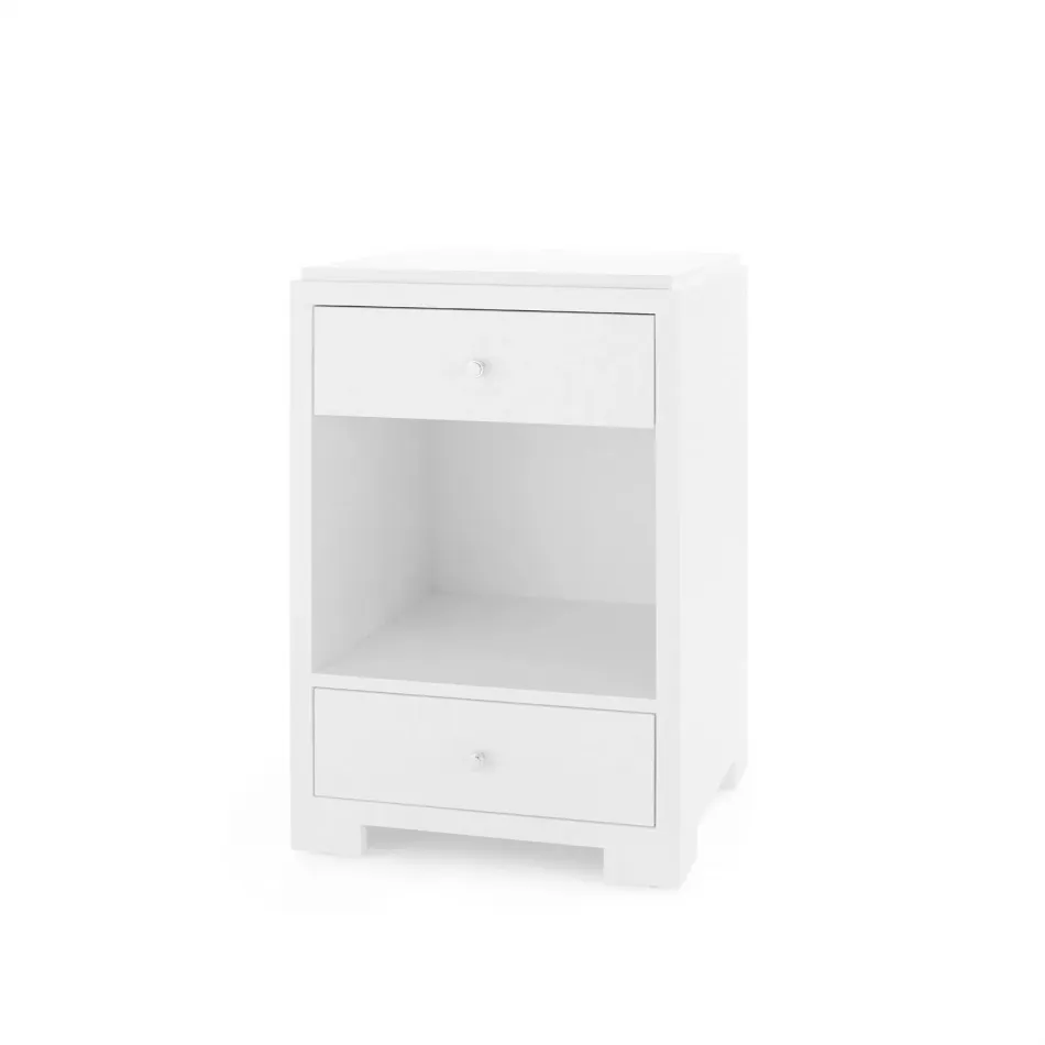 Fedor 2-Drawer Side Table Chiffon White