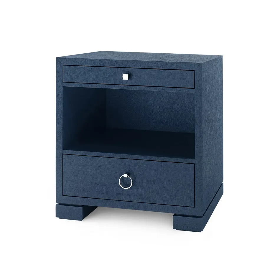 Frances 2-Drawer Side Table Deep Navy