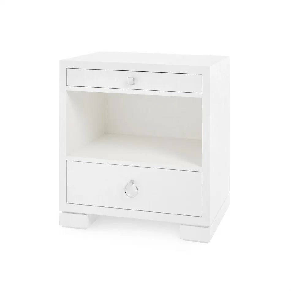 Frances 2-Drawer Side Table Chiffon White