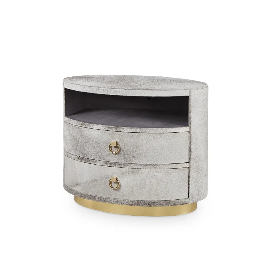 Julius 2-Drawer Side Table Gray