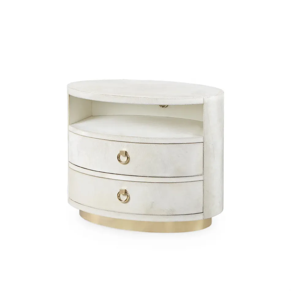 Julius 2-Drawer Side Table Ivory