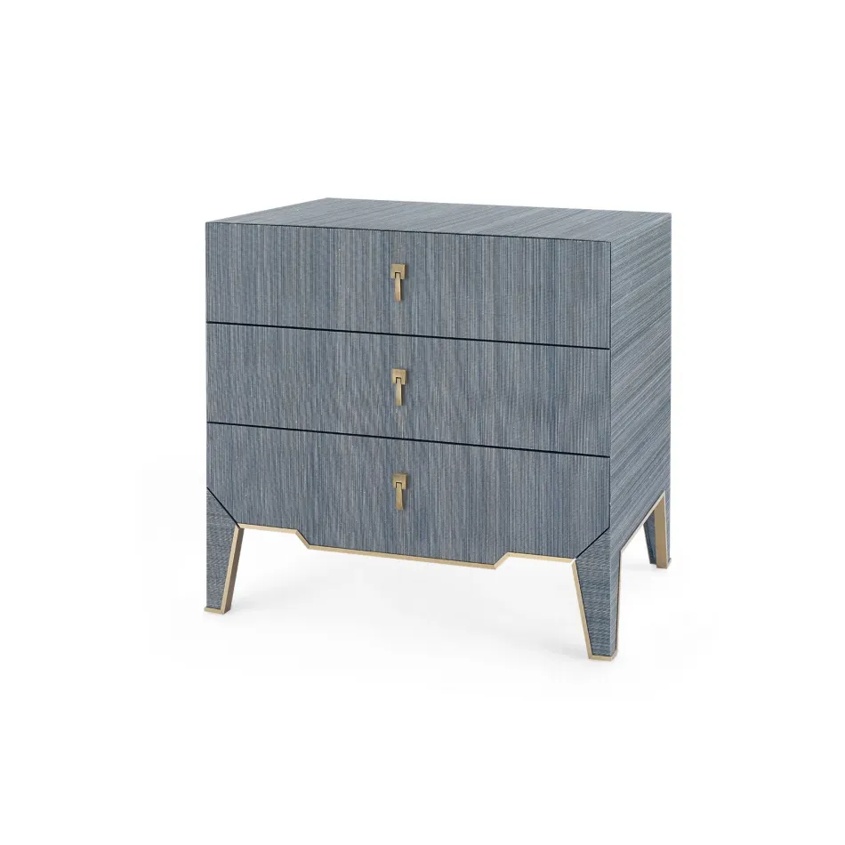 Madeline 3-Drawer Side Table Colonial Blue Shimmer