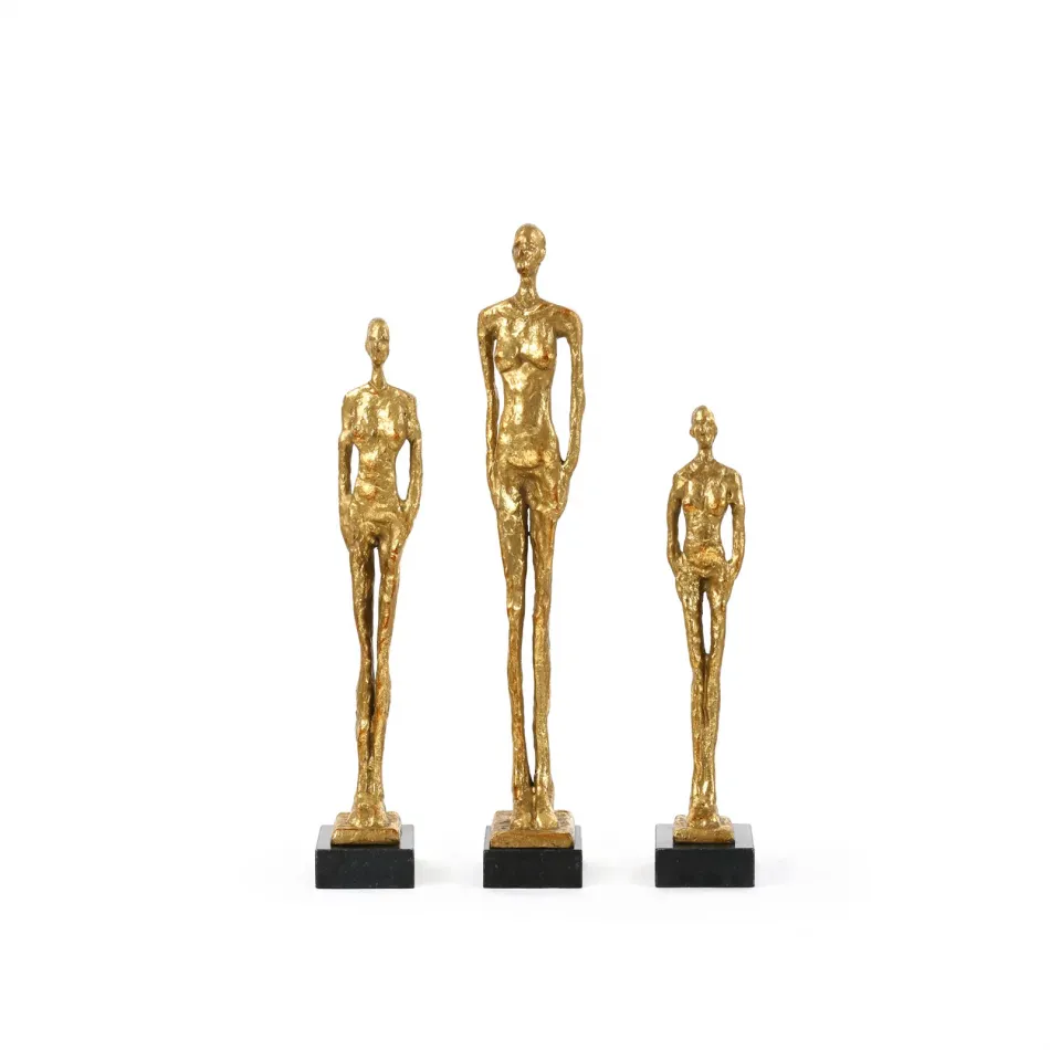 Miles Statues - Set of 3 Statues Gold Leaf