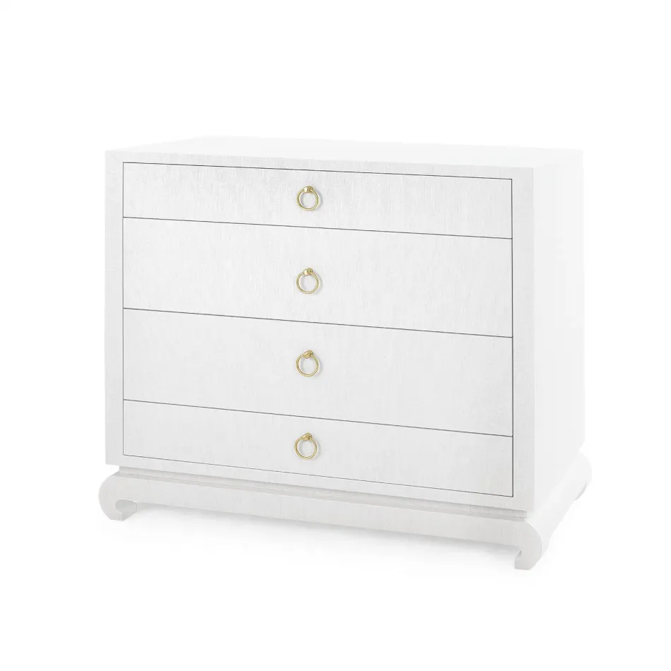 Ming Large 4-Drawer Chiffon White