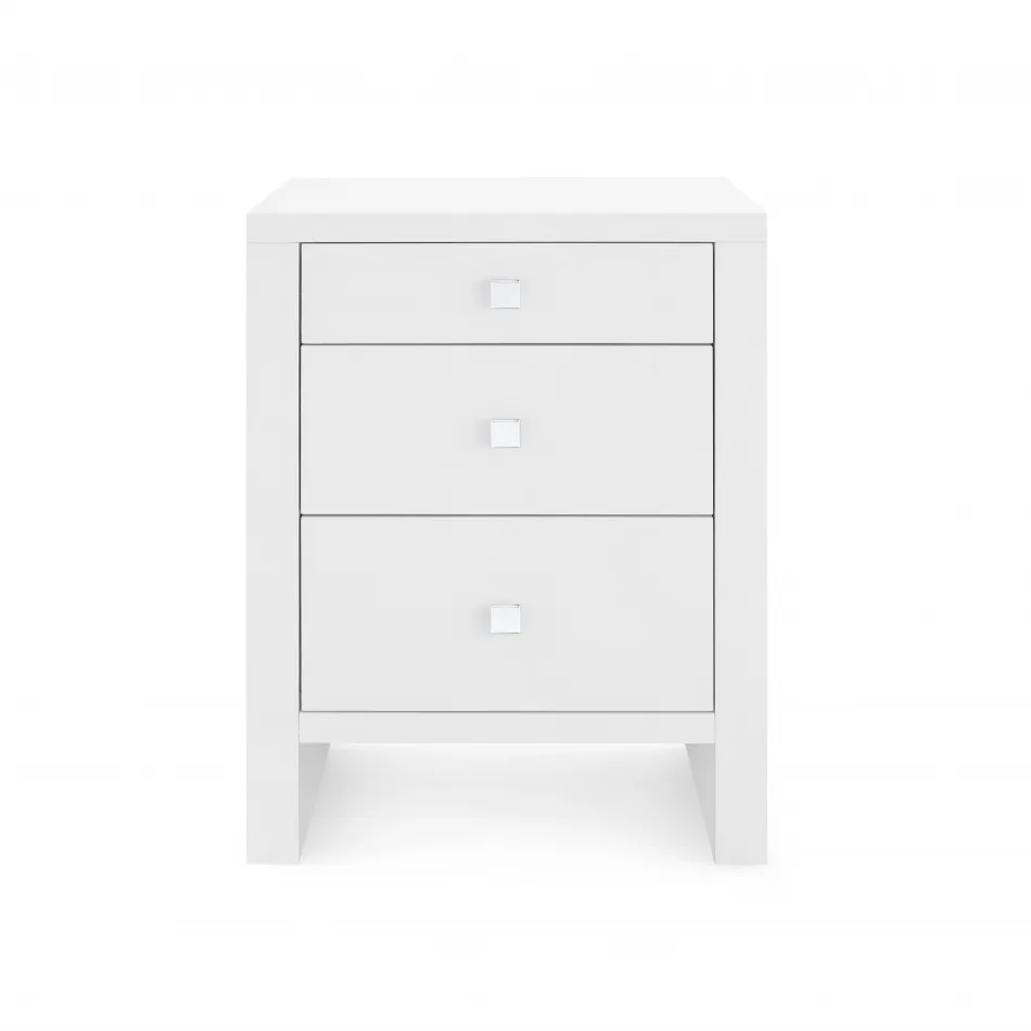 Morgan 3-Drawer Side Table Chiffon White