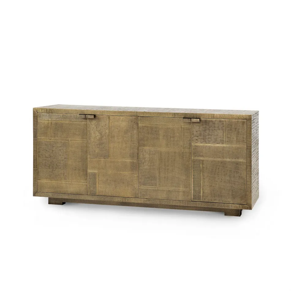 Mark 4-Door Cabinet Antique Brass