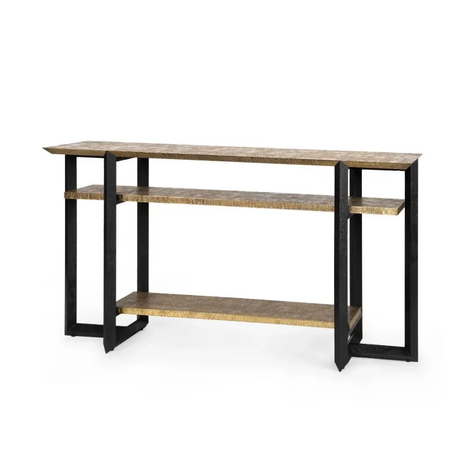 Norman Console, Antique Brass And Dark Bronze