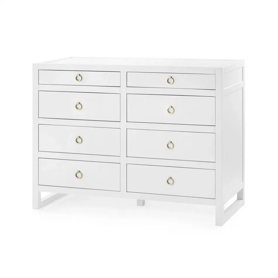 Newton Large 8-Drawer White Pearl