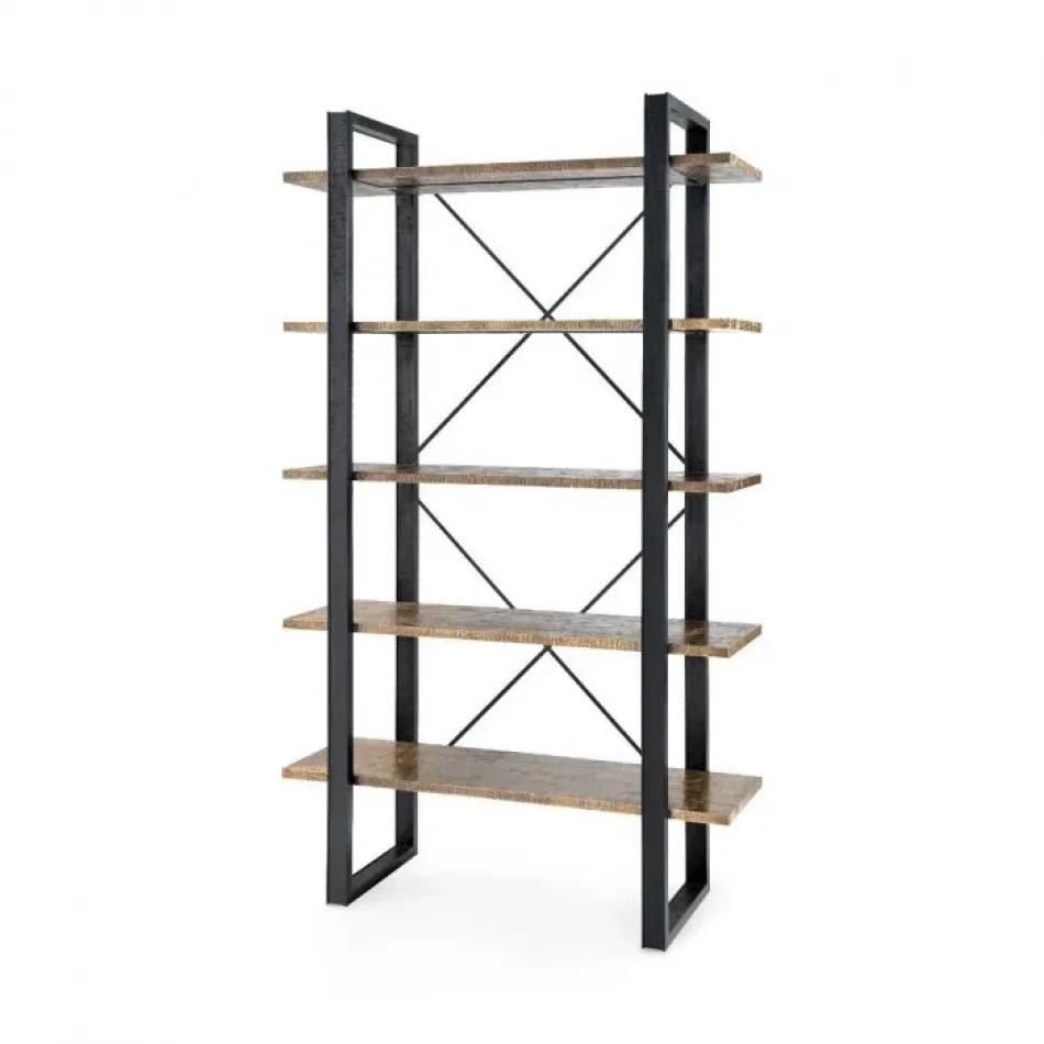 Odeon Etagere Antique Brass and Dark Bronze