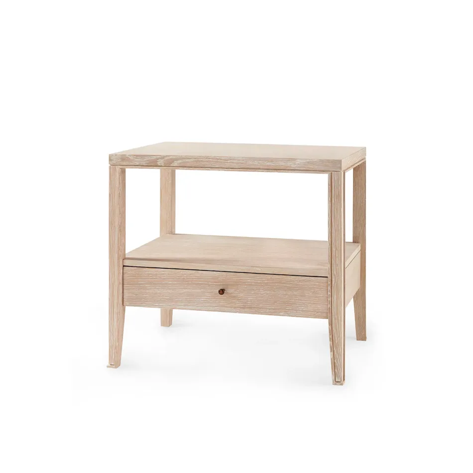 Paola 1-Drawer Side Table Sand