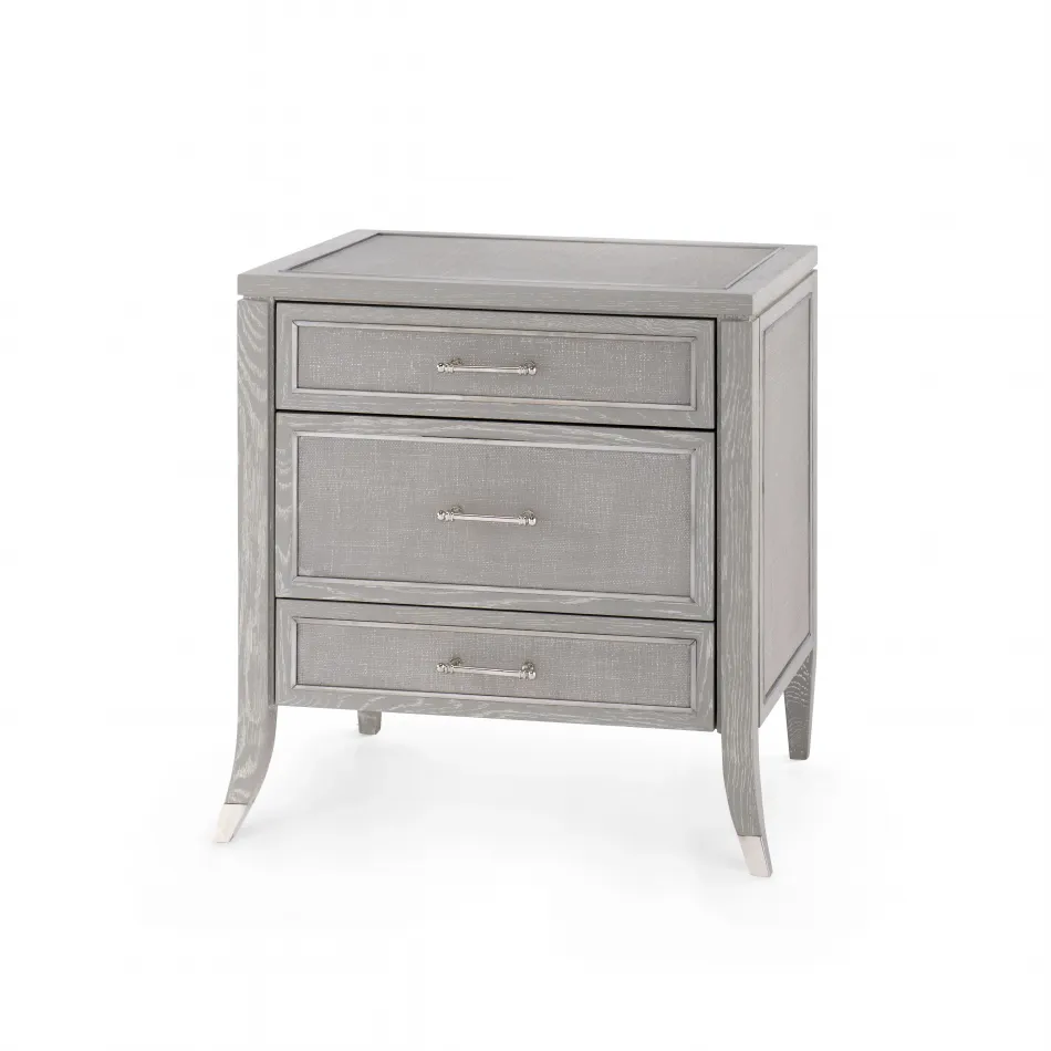 Paulina 3-Drawer Side Table Soft Gray