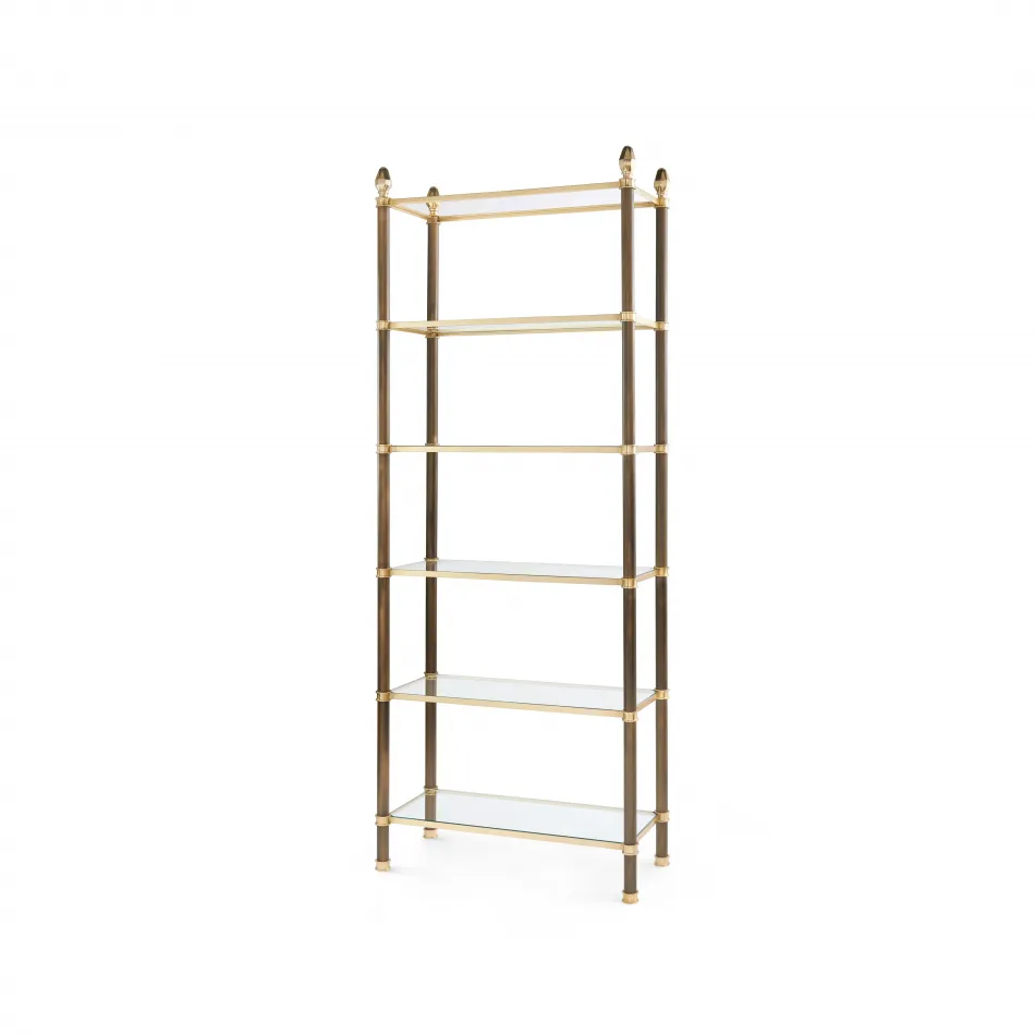 Pierce Etagere Bronze and Polished Brass