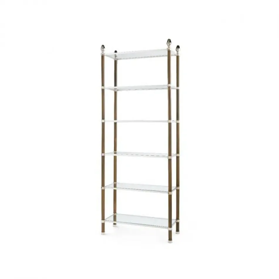 Pierce Etagere Bronze and Polished Nickel
