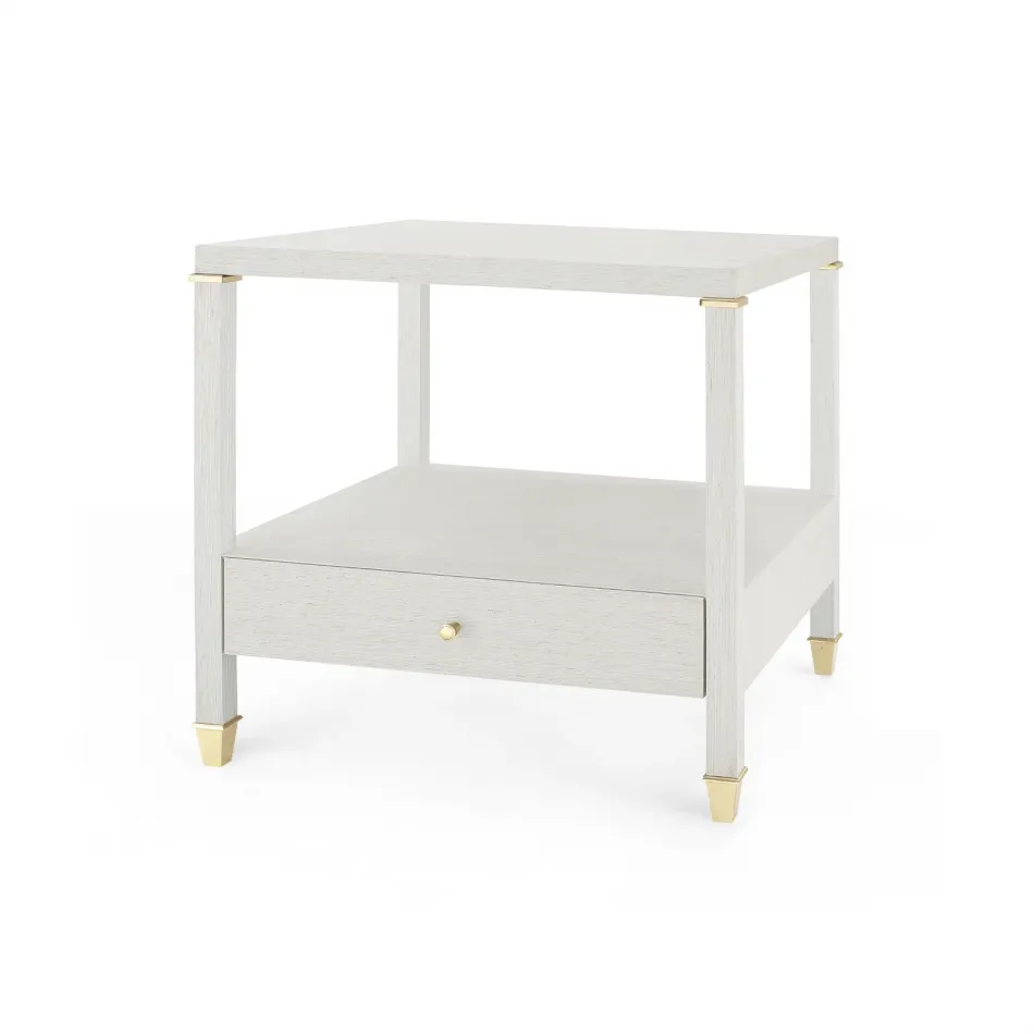 Pascal 1-Drawer Side Table Silver Shimmer