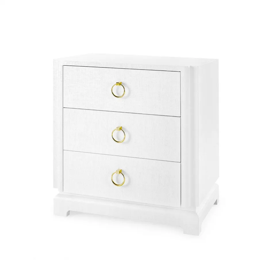 Pavel 3-Drawer Side Table Chiffon White