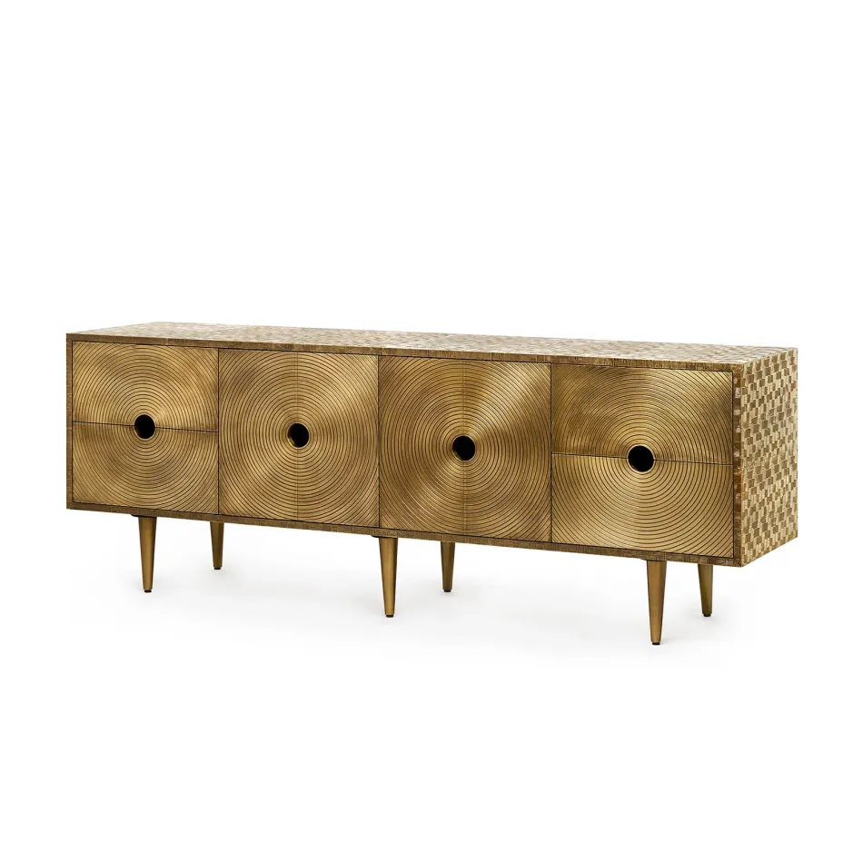 Randers 4-Drawer & 2-Door Cabinet Antique Brass