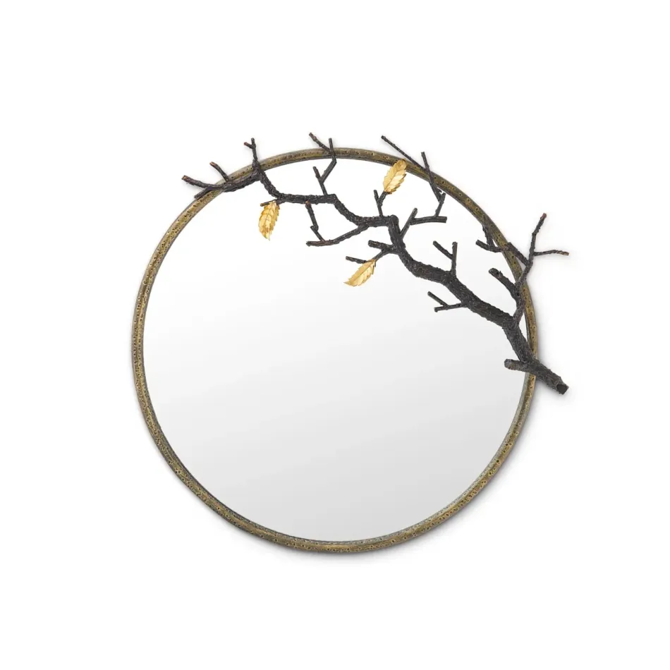Rowan Antique Brass Round Mirror