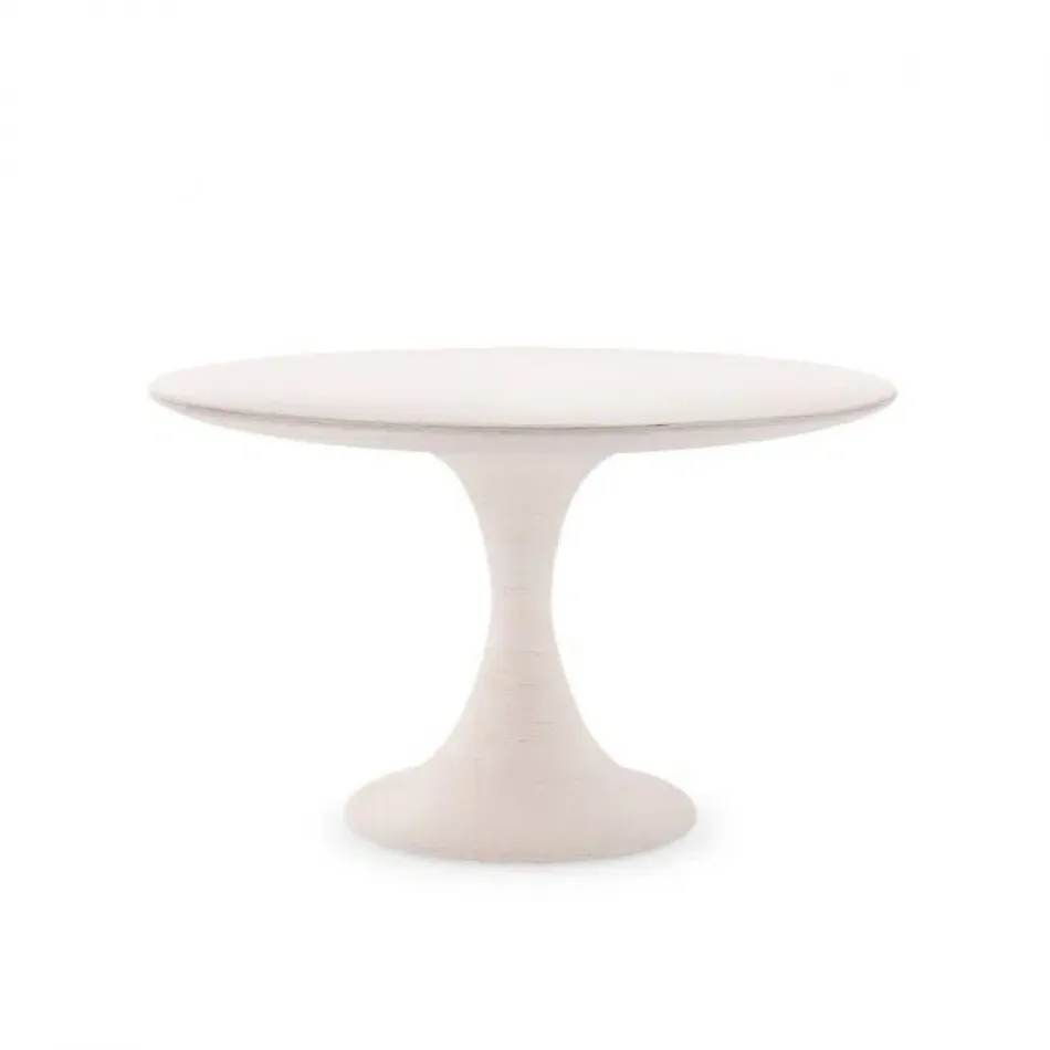 Rope Dining Table Whitewashed Cotton White